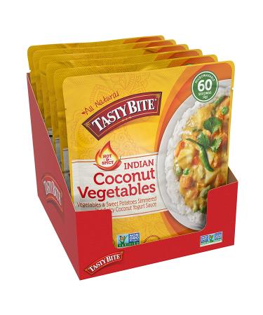 Hot & Spicy Coconut Vegetables - Tasty Bite 10oz (Pack of 6) | Ready to Eat Indian Entree - Buy Online on GoSupps.com