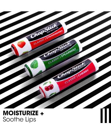 ChapStick Lip Care Bundle Classic Collection 3-Pack with Spearmint Cherry & Strawberry ChapStick + Classic Original Lip Balm 0.15 Oz Ea (5 Piece Set) - Buy Online on GoSupps.com
