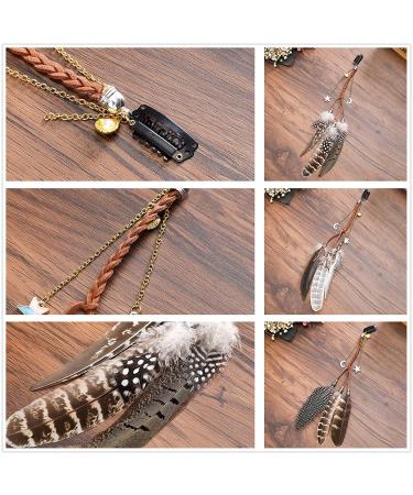 Hippie Feather Hair Extension Clip - AWAYTR Bohemia Tribal Indian Peacock Hair Feather Headpiece for Festival Hair Accessories - Buy Online on GoSupps.com
