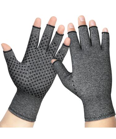 Arthritis Gloves for Women and Men for Pain -Compression Gloves for Swelling, Rheumatoid osteoarthritis,and Arthritis Hands(1 Pair) (M) Grey Medium (Pack of 1)