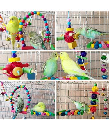 8pcs Parakeet Cockatiel Parrot Toys for Love Birds - Perfect for Small Parakeets | Multi-A - Buy Online on GoSupps.com