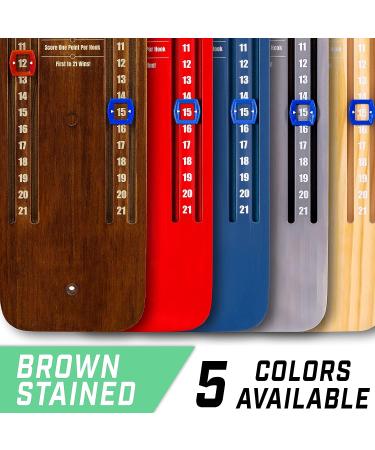 GoSports Hook 21 Ceiling Mount Ring Swing Game - Indoor/Outdoor Play - Blue/Gray/Natural/Red Brown Stained - Buy Online on GoSupps.com