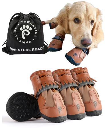 Pawcasins Dog Shoes, Dog Boots, Dog Booties, Dog Boots & Paw Protectors, Dog Shoes for Medium Dogs, Large Dogs, and Small Dogs, Dog Snow Boots, Dog Rain Boots, Dog Booties for Winter, Summer, Size 1 Size 1: 1.9"x2.3" (WxL)