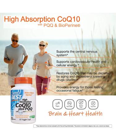 Doctor's Best High Absorption CoQ10 Plus PQQ - 60 Veggie Caps for Optimal Heart Health - Buy Online on GoSupps.com