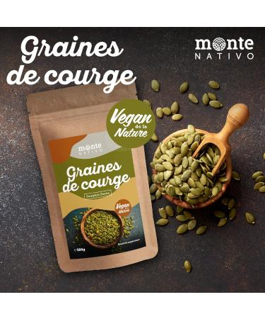 Graines de Courge crues Monte Nativo (500g) - Graines de Courge nature - Pumpkin Seeds raw - pices aromatiques s ch es avec soin id ales pour Cuisiner et Assaisonner - Ar me et Go t intenses Graines de citrouille 500 g (Lot de 1) - Buy Online on GoSupps.com