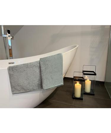 Zollner 10 Set Soft & Strong Cotton Shower Towels 50x100 cm - Light Gray - Hotel Quality Washable Up to 60 C with Practical Hanger - International Shipping - Buy Online on GoSupps.com