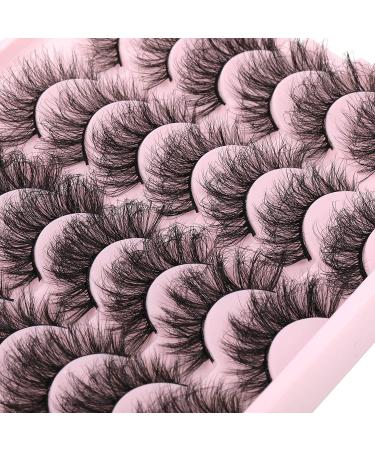 ALICROWN 6D Faux Mink Lashes - 14 Pairs Fluffy & Dramatic, Soft Reusable False Eyelashes - Buy Online on GoSupps.com