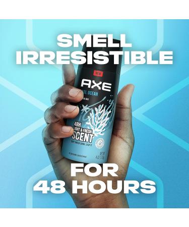 AXE Dual Action Body Spray Deodorant for Men - Cool Ocean Scent, Long Lasting Odor Protection, Aluminum-Free - 4 oz, Pack of 4 - Buy Online on GoSupps.com