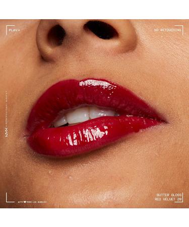 NYX Butter Gloss in Red Velvet - Deep Red Lip Gloss (0.27 Fl Oz) | Non-Sticky Formula | Pack of 1 - Buy Online on GoSupps.com