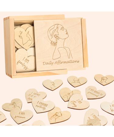 Stofinity wood confirmations for women positive affirmation cards for women self -love & abundance powerful mindfulness Daily quotes for abundance manifestation and meditation