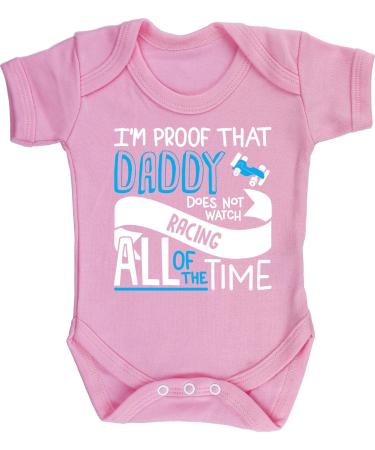 Hippowarehouse I'm Proof That Daddy Does Not Watch Racing All of the Time baby vest bodysuit (short sleeve) boys girls