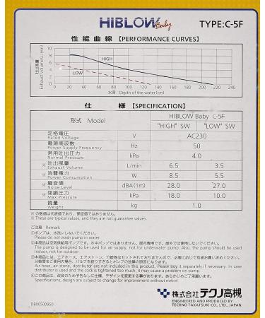 HiBlow Air Pump HP-Baby | 6.5 L/min 0.4m Output | Efficient 8.5W Pump for International Shipping - Buy Online on GoSupps.com