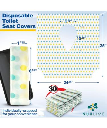 Disposable Toilet Seat Covers - 30 Pack - Extra Large Portable Liners for Travel & Potty Training - Individually Wrapped & Waterproof - Buy Online on GoSupps.com