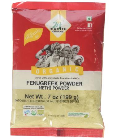 24 Mantra Organic Fenugreek Powder, 7 Oz ,USDA Certified