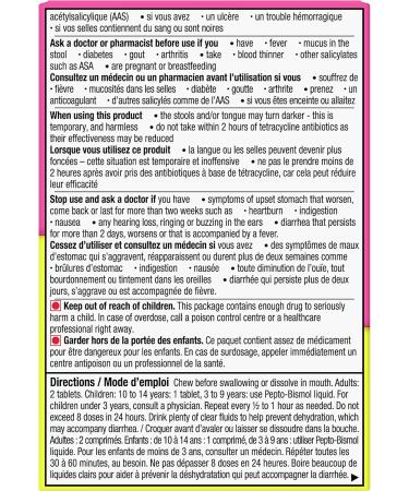 Pepto Bismol Chewables Upset Stomach Relief Diarrhea Relief Heartburn Nausea Indigestion Upset Stomach Original Flavour 48 Count Original 48 Count (Pack of 1) - Buy Online on GoSupps.com