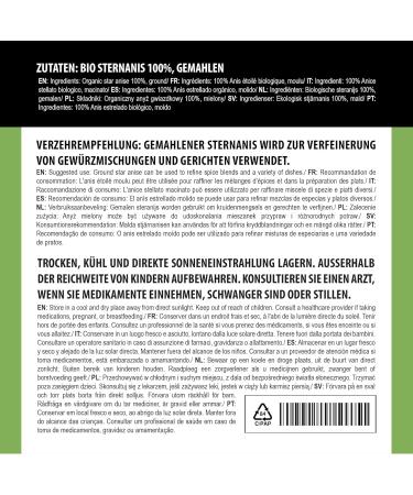 Alpi Investment OOD BIO star anise ground 125g organic star anise pods star anise powder from controlled organic cultivation 100 natural no additives star anise powder star anise - Buy Online on GoSupps.com