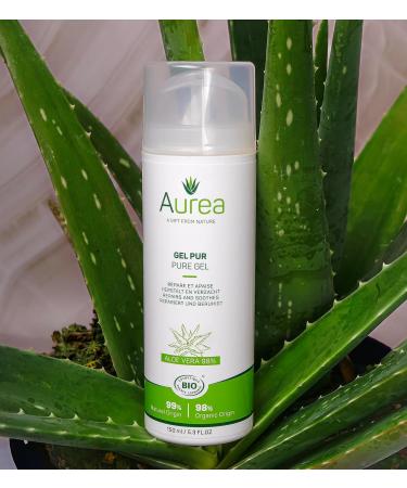 Aurea Aloe Vera Pure Gel - Naturally Cleansing & Hypoallergenic Skin Soother - Healing for Redness & Irritations - 5.3 Oz - Buy Online on GoSupps.com