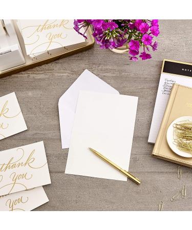 Gold Foil Script Hallmark Wedding Baby Shower Bridal Shower Thank You Cards - 100 Notes and Envelopes - Buy Online on GoSupps.com