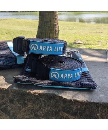 Arya Life 10ft Silicone Buckle Rack Straps for Surfboard, SUP, Kayak - Set of 2, Black - Buy Online on GoSupps.com