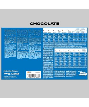 Body Attack 100% Casein Protein - Chocolate Cream 900g | Low Sugar Muscle Building Powder for Athletes | Rich in Essential Amino Acids - Buy Online on GoSupps.com