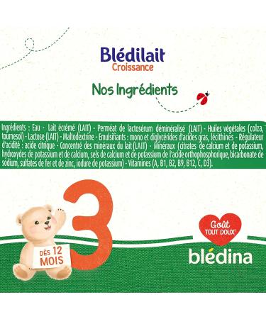 Bl dina - Bl dilait - Milk Growth 3rd Age - Liquid Milk for Babies - From 1 to 3 Years - 4x500mL - Buy Online on GoSupps.com