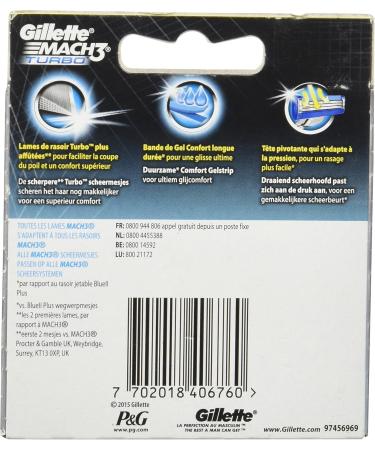 Buy Gillette Mach3 Turbo Razor Blades for Men - Fast Worldwide Shipping | Top Quality Shaving Supplies - Buy Online on GoSupps.com