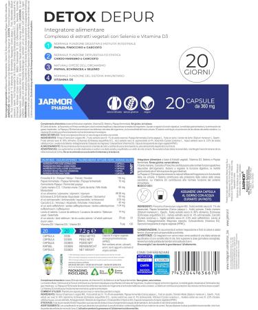 J.Armor Detox Depur - High Dose Milk Thistle & Artichoke Capsules | 20 Silymarin Capsules for Liver Health - International Shipping Available - Buy Online on GoSupps.com