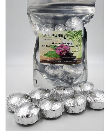 Spa Pure Stress Relief Aromatherapy Shower Bombs/Tablets - 100% Natural/Organic Essential Oils - Transform Your Shower & Mood (8 Count) - Buy Online on GoSupps.com