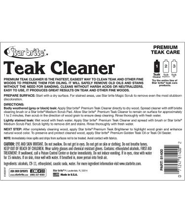 STAR BRITE Premium Teak Cleaner - Restore  Renew & Refresh Old  Weathered  Gray Teak & Other Fine Woods - Marine Grade for Outdoor Furniture  Decks  Boats & More 128 oz - Buy Online on GoSupps.com