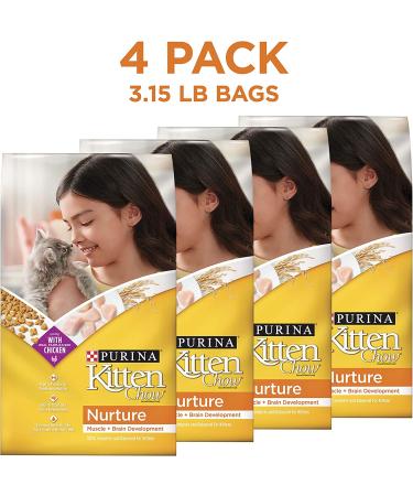 Purina Kitten Chow Dry Kitten Food - (4) 3.15 lb. Bags - Supports Muscle and Brain Development - Buy Online on GoSupps.com