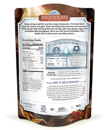 Birch Benders Keto Chocolate Chip Pancake & Waffle Mix with Almond/Coconut & Cassava Flour  Just Add Water  6 Count 10 Ounce (Pack of 6) - Buy Online on GoSupps.com