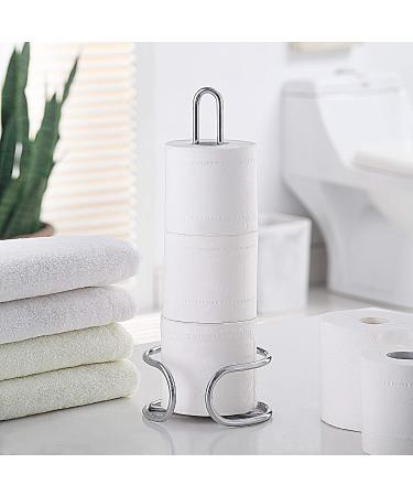 SunnyPoint Heavy Wire Gauge Toilet Paper Roll Holder Stand - Chrome Finish - Buy Online on GoSupps.com
