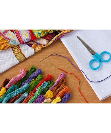 Christmas Cross Stitch Stamped Kit - Santa Claus & Deer Design | 11CT 9x11 Pre-Printed Embroidery Starter Kit for Adults & Kids - Buy Online on GoSupps.com