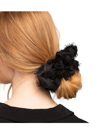 Kitsch Brunch Black Hair Scrunchie - Stylish Elastic Hair Tie for Girls & Women - Buy Online on GoSupps.com