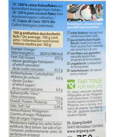 Buy Dr.Goerg Premium Organic Coconut Flakes - 750g | International Shipping Available - Buy Online on GoSupps.com