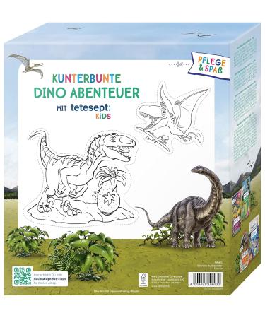 Tetesept Kids Gift Box Dino Adventure | Bathing Additives Set - Sparkling Pool Bubble Bath & Skin-Maintaining Recipe - 9 Set Apple & Peach - Buy Online on GoSupps.com