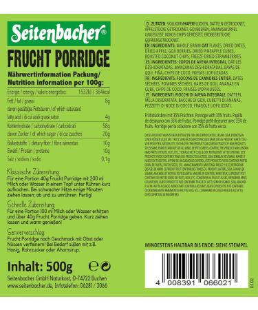 Seitenbacher Fruit Porridge your hot breakfast 1 x 500 g - Buy Online on GoSupps.com