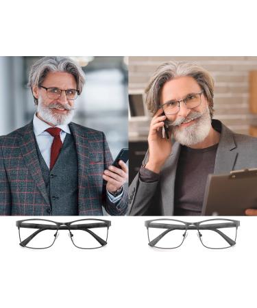 Shop HEEYYOK Men's Blue Light Blocking Reading Glasses - Metal Frame UV Protection 2.0 Diopters 4 Colors - Buy Online on GoSupps.com