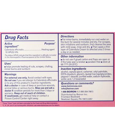 Boiron Calendula Cream 2.5 oz - Homeopathic Relief for Skin Irritation & Burns - International Shipping Available - Buy Online on GoSupps.com