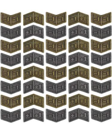 40 PCS Antique Metal Buff Counter Tokens with Velvet Bag Magic The Gathering Token Creature Stats or Loyalty Counters for MTG CCG Card Gaming Accessories, Black&Bronze