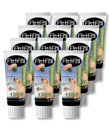 Petp l dogs liver sausage tubosnack - without grain salt sugar - Premium treat from the tube - tasty delicious healthy natural - ideal also for puppies - 12x 75g dogs snack made in germany liver sausage 75 g (12 pack) - Buy Online on GoSupps.com