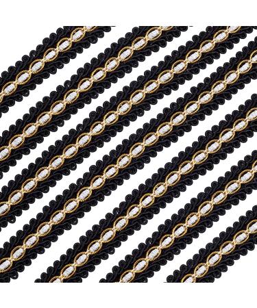 FINGERINSPIRE Black Braid Trim 3/4"(W) x 13 Yards(L) Polyester Ribbon Woven Gimp Fringe Trim Basic Trim Decorative Gimp Braid for Costume DIY Crafts Sewing Jewelry Making Home Decoration