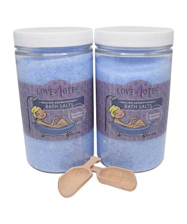 Aromatherapy Epsom Salt Bath Salts 2 Pack with Wooden Scoop (Lavender)