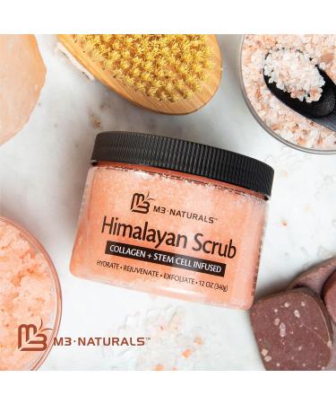 Himalayan Salt Body Scrub Infused with Collagen & Stem Cell | Exfoliating Salt Scrub for Acne, Cellulite, Scars & Wrinkles | 2 Pack by M3 Naturals - Buy Online on GoSupps.com