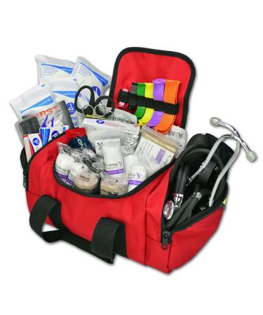 Lightning X Value Compact Medic First Responder EMS/EMT Stocked Trauma Bag w/Standard Fill Kit B Red