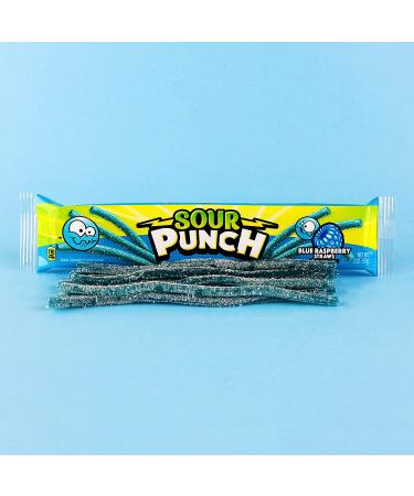 Sour Punch Straws Blue Raspberry - 2oz Tray, Pack of 24 | Sweet & Sour Flavored Chewy Candy - Buy Online on GoSupps.com