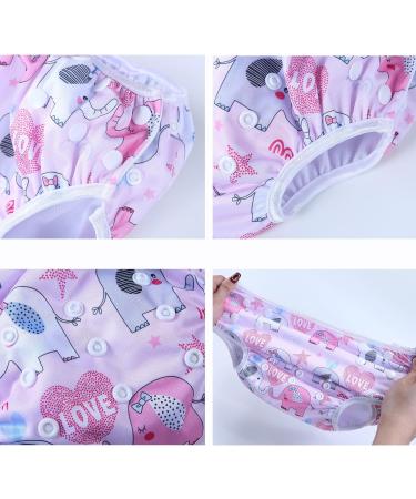 MIXIDON Reusable Swim Nappy | Adjustable Size Washable Baby Swimming Nappies | Mermaid Rainbow Elephant Design | 0-3 Years - Buy Online on GoSupps.com