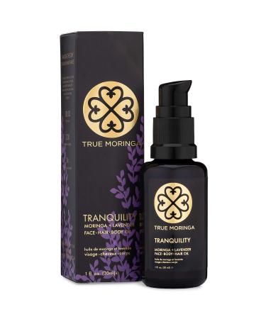 True Moringa Oil for Face  Body & Hair - 100% Pure Cold-Pressed Oil - Unrefined  Anti-aging  Reduce Wrinkles  Brightening Skin Tone  Minimize Age Spots - Vegan & Non-GMO (Lavender  30 ml)