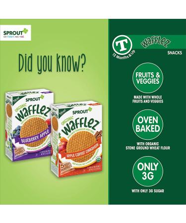 Buy Sprout Organic Wafflez - Apple Carrot Cinnamon | 5 Packets (0.63 oz each) - Buy Online on GoSupps.com