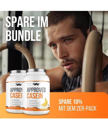 Wfn Approved Casein Protein Powder - Banana Milk 1 kg | Creamy Soluble & Lab-Tested | 33 Portions - Made in Germany | International Shipping - Buy Online on GoSupps.com